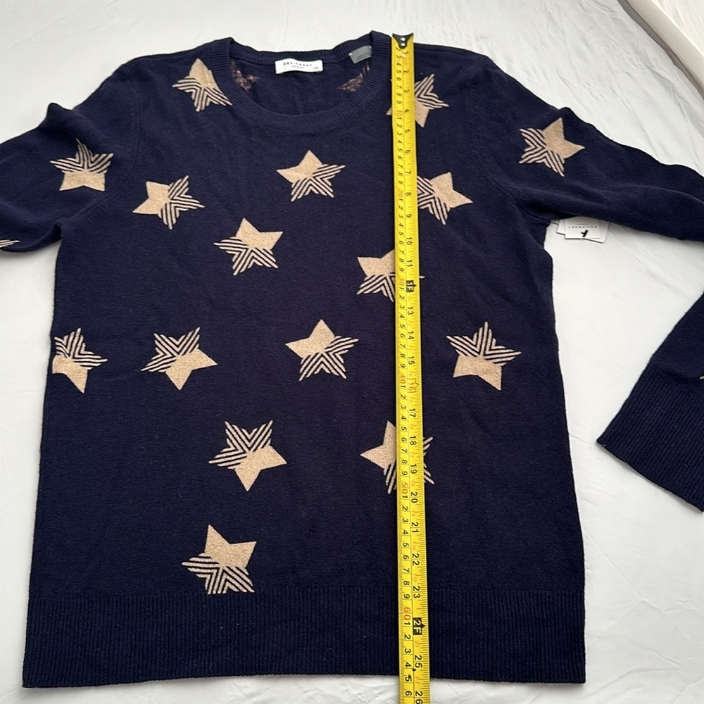 Equipment Shane crew neck Peacoat navy blue and ivory cashmere sweater - Picture 6 of 9